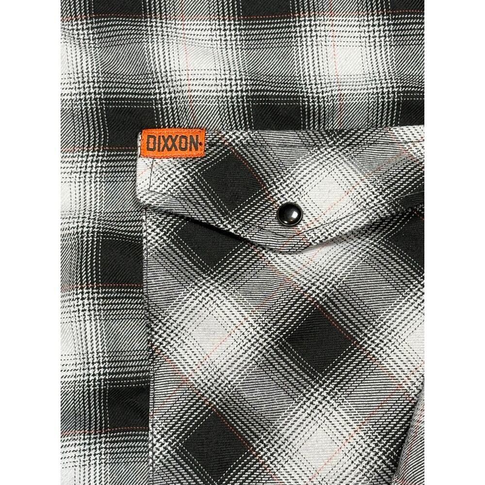 Dixxon Flannel Big Twin Plaid Snap Front Long Sleeve Shirt Men's 2X Black Gray - Picture 6 of 10